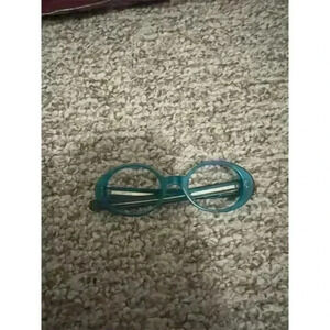 Cutler and Gross Unisex Cat Eye Sunglasses Blue Frame Clear Lens Vintage